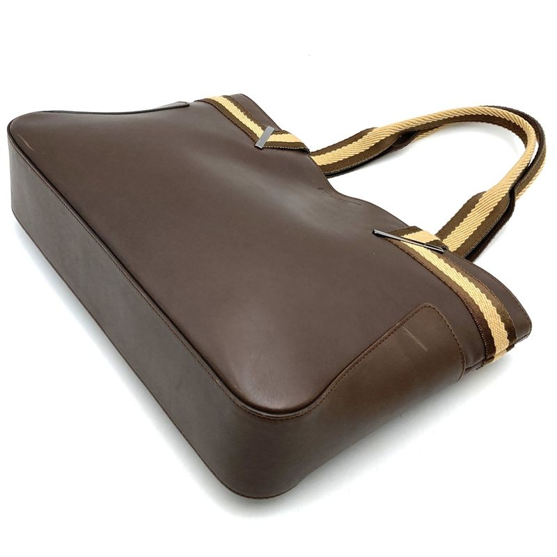 Gucci 002 1135 Handbag Sherry Line Leather Brown Ladies Men Vintage Fashion