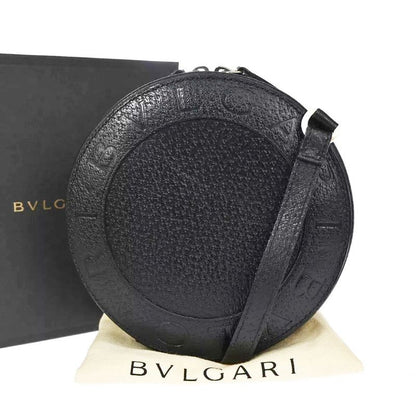 Bvlgari Bee Zero One Mini Shoulder Bag Logo Leather Black 80bs126
