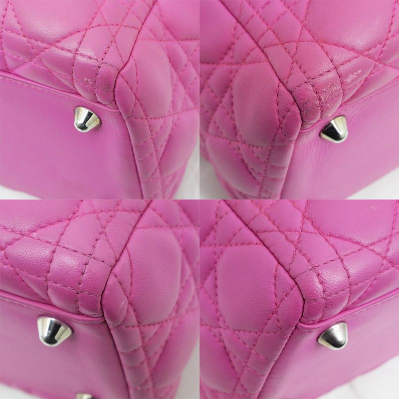 Christian Dior Lady dior Handbag Lady Dior Large Pink Lambskin Ladies