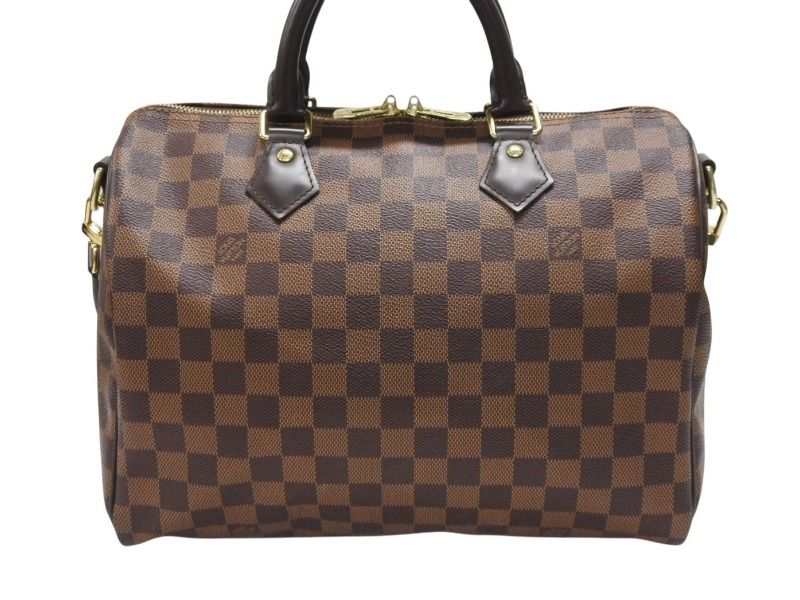 Louis Vuitton Handbag Speedy Bandouliere 30 Brown Damier Canvas Gold — view 3