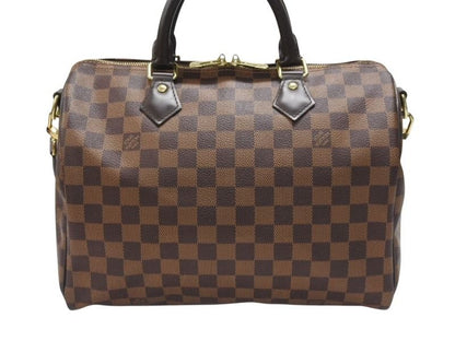 Louis Vuitton Handbag Speedy Bandouliere 30 Brown Damier Canvas Gold — view 3