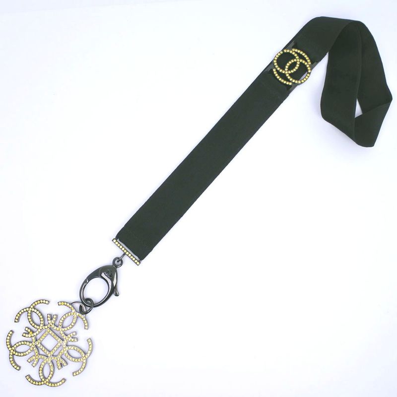 Chanel Strap Rhinestone Black B17S Ladies 54.5g Necklace