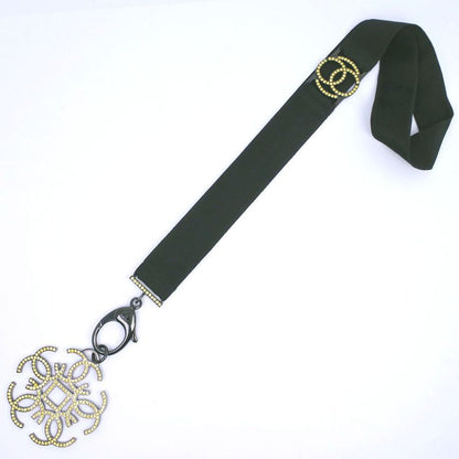 Chanel Strap Rhinestone Black B17S Ladies 54.5g Necklace