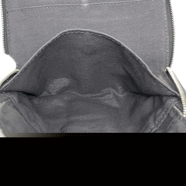 Hermes Bifold Wallet Gray Black Her Line Excellent Condition Canvas