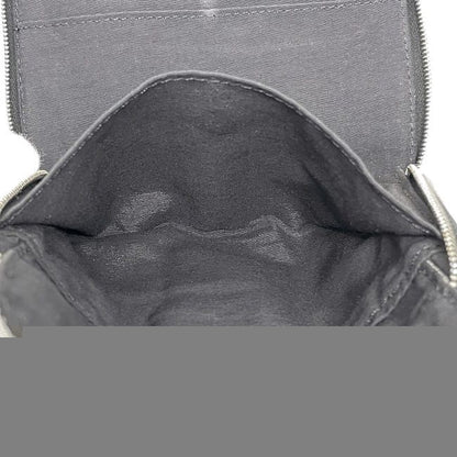 Hermes Bifold Wallet Gray Black Her Line Excellent Condition Canvas