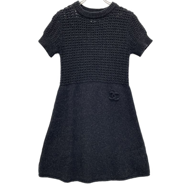 Chanel Sport Line 09A P36613k02248 Coco Mark S/S Knit Dress 38