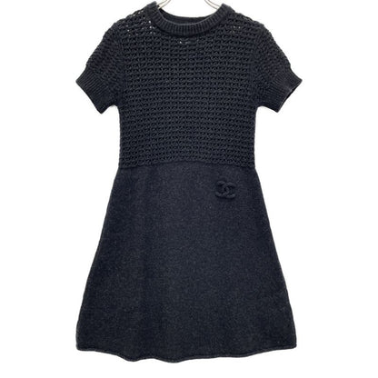 Chanel Sport Line 09A P36613k02248 Coco Mark S/S Knit Dress 38