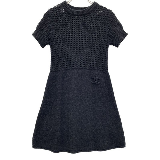 Chanel Sport Line 09A P36613k02248 Coco Mark S/S Knit Dress 38