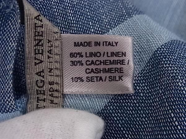 Attire Bottega Veneta 60% Wool X 30% Cashmere Fringe Scarf Stole Shawl Blue