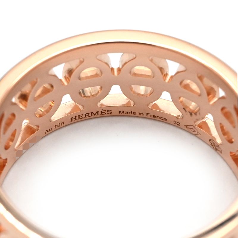 Hermes Ring Chaine D'ancre Divine PM 18k Pink Gold Pink Gold #52 Au750 18k Gold