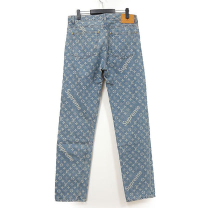 Louis Vuitton Supreme Collaboration Denim 30 Monogram Jacquard Jeans