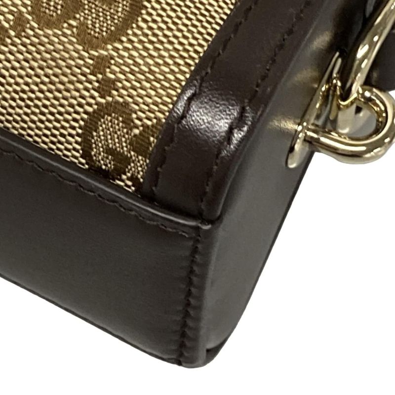 Gucci Shoulder Bag GG Pattern Sherry (web) 786027 Dark Brown Beige And Multi