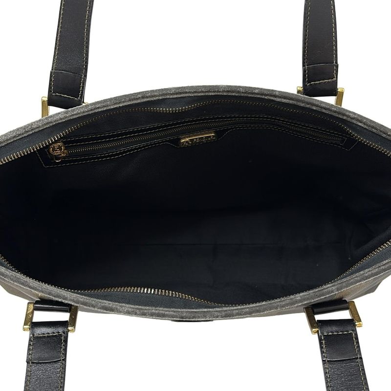 Fendi Shoulder Bag Pecan Black And Light Brown Leather