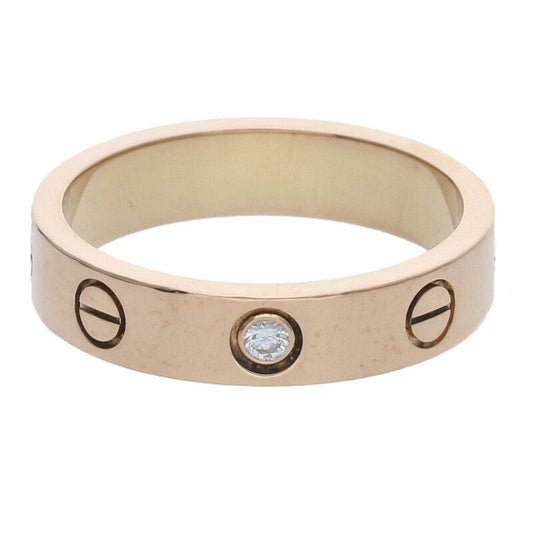 Cartier MINI LOVE RING Mini Love Ring 1P Diamond 18K Pink Goldring Men's 9.5