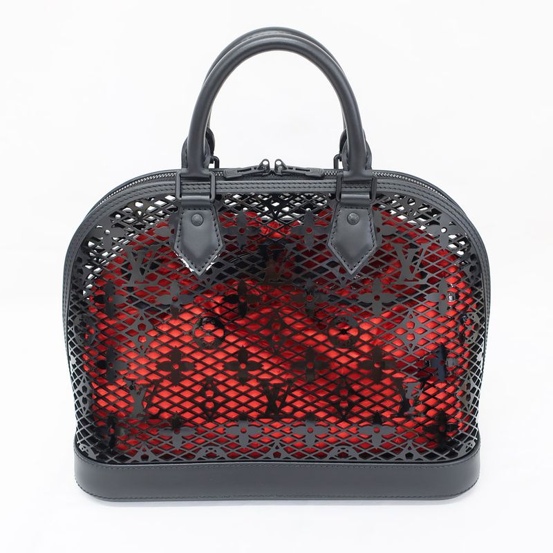 Louis Vuitton Alma PM Monogram Lace Handbag M20355 Black X Red