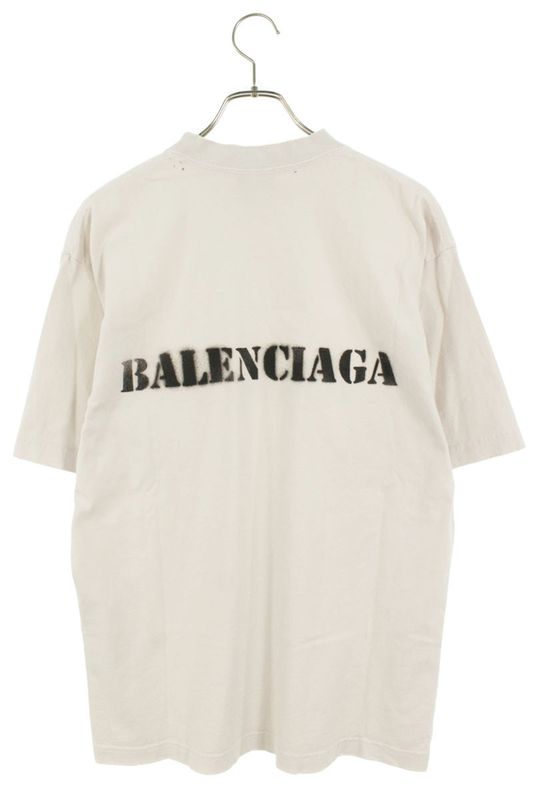 Balenciaga 764235 Tqva3 Stencil Type Damaged Oversized T-shirt Men's XXS
