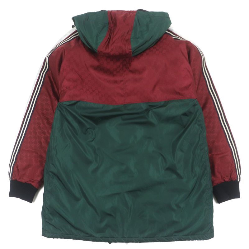 Gucci 590746 GG Pattern Hooded Cotton Double Zip Up Coat Mountain Hoodie Green