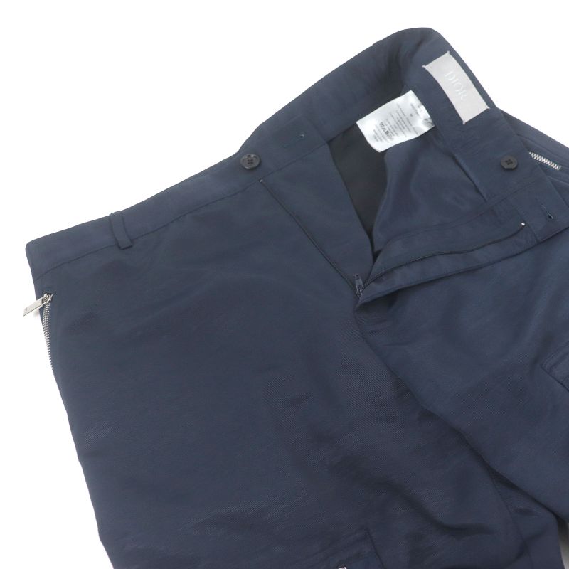 DIOR Homme 183c174a5111 Zip Design Nylon Cargo Pants Military Pants Navy 50