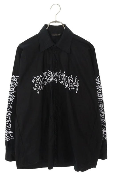 Balenciaga 773374 Tpm23 DIY Metal Logo Print Long Sleeve Shirt Men's 2
