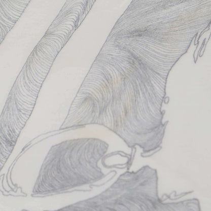 Hermes Silk Shawl Docking Rayon Knit Cardigan White 42