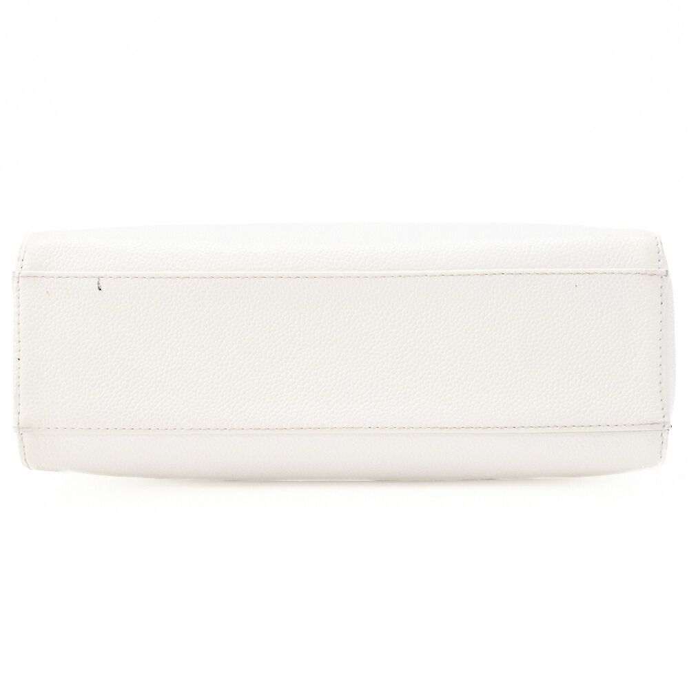 Chanel Handbag Turnlock Kelly Shape Wood Pattern Caviar Skin White With Gold