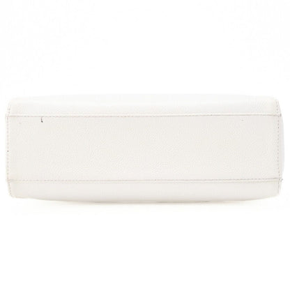 Chanel Handbag Turnlock Kelly Shape Wood Pattern Caviar Skin White With Gold