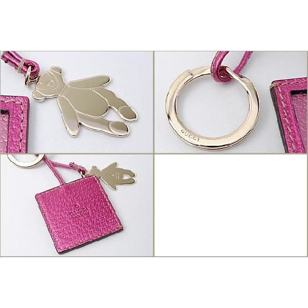 Unused Gucci Key Ring Teddy Bear With Photo Frame Metallic Pink 181533 B6t0g