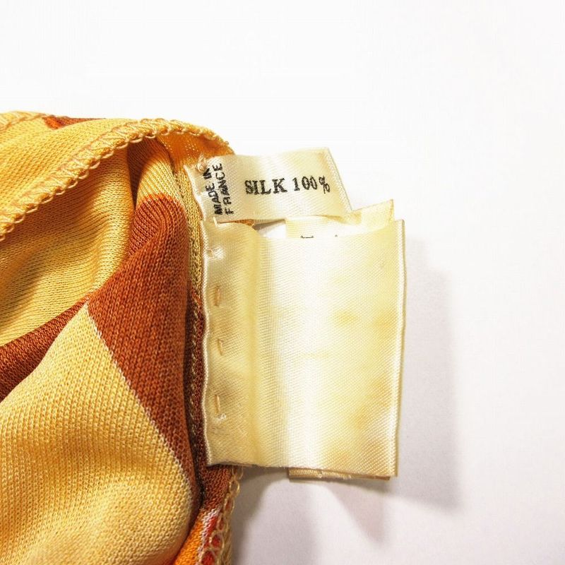 Hermes Silk Belt Pattern Cami Dress Long Dress 2 M Orange Ur23