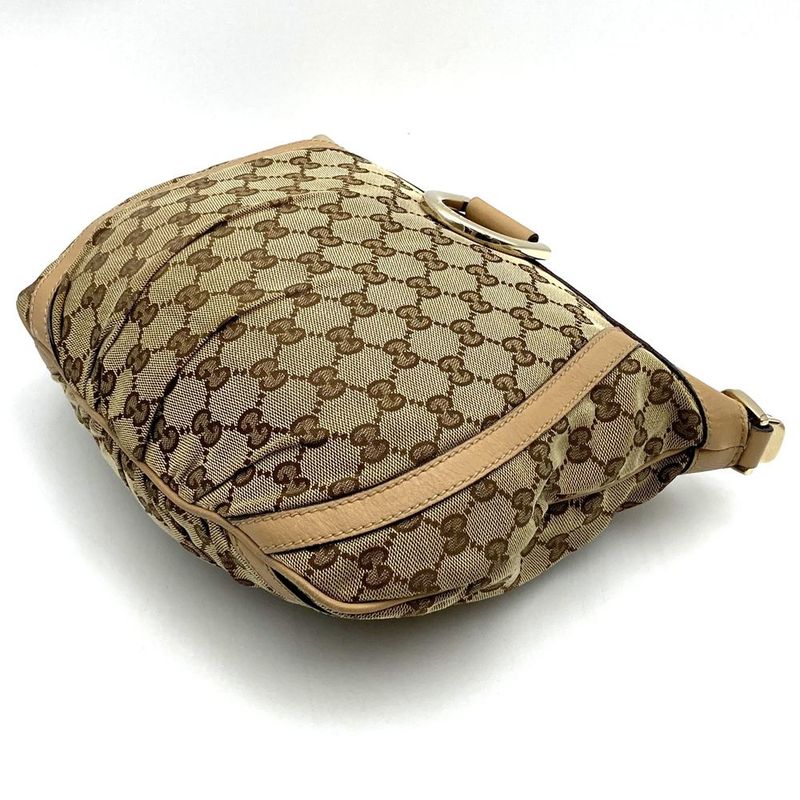 Gucci 203257 Shoulder Bag Crossbody Bag Brown Beige GG Canvas Leather Fashion