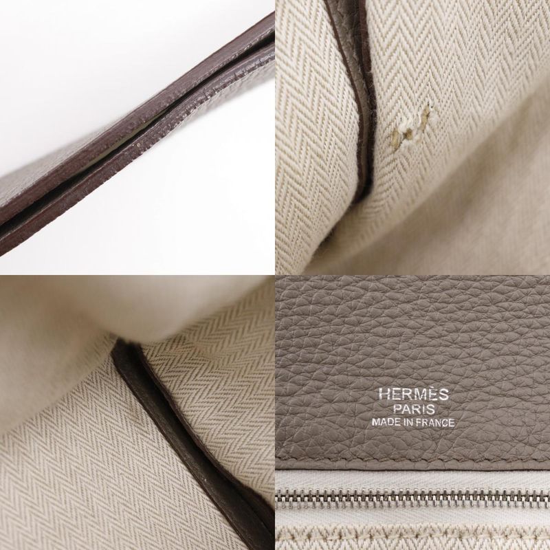 Hermes Sac Alfred 35 Taurillon Clemence Taupe □O Men's Shoulder Bag