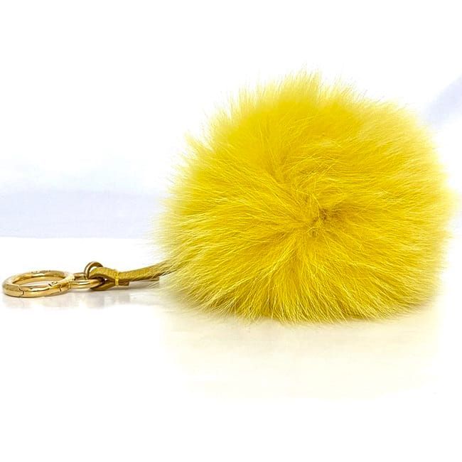 Fendi Bag Charm Ec20971 Yellow Excellent Condition Fur GP