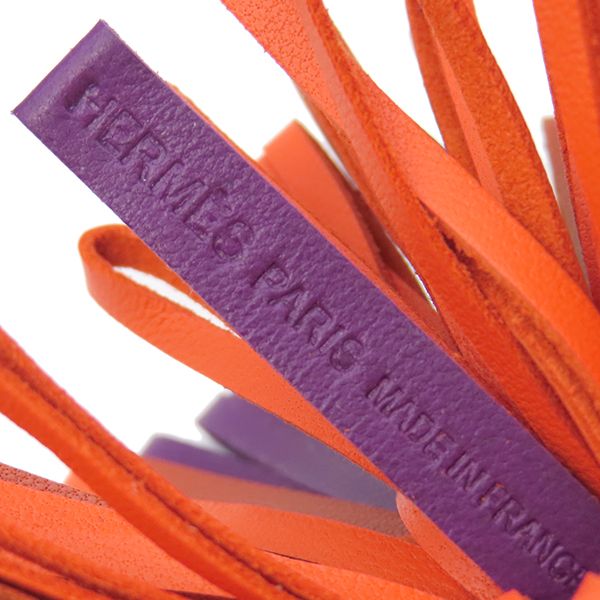 Hermes Key Ring Carmen Tricolor Lamb Skin Violet X Carnelian X Orange Poppy