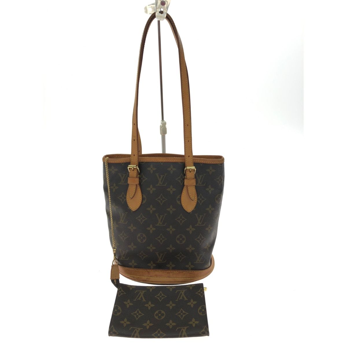 Louis Vuitton Women's Shoulder Tote Monogram Petit Baguette with Pouch M42238