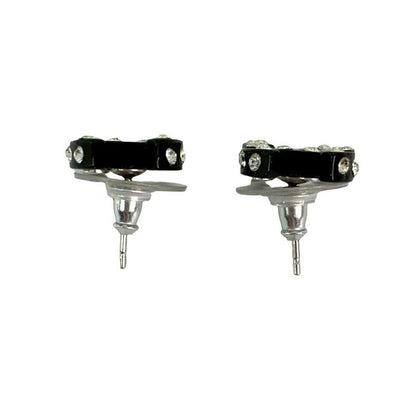 Chanel Coco Mark Motif Plastic Rhinestone Earrings Accessories 04A
