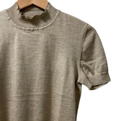 Hermes Cashmere Silk Short Sleeve Knit Cut and Sewn Size 40 Beige Women's Used