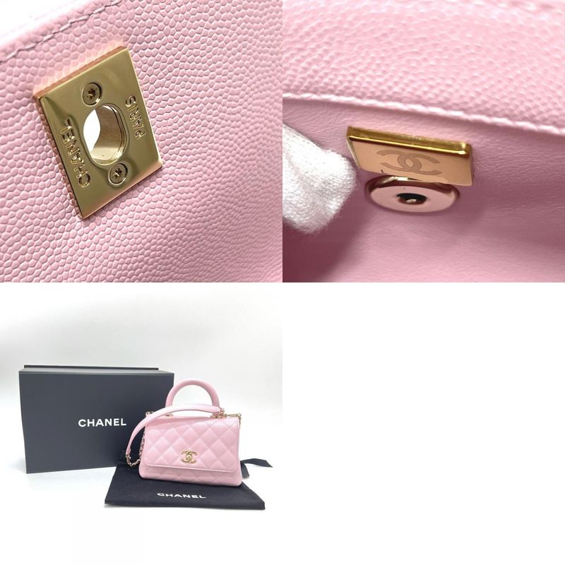 Chanel Handbag Coco Handle XXS Caviar Skin Baby Pink