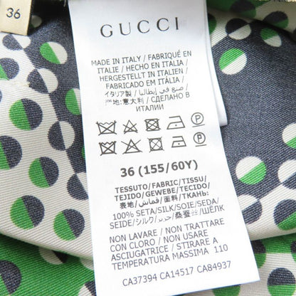 Gucci 409370 100% Silk Dotted Pleated Skirt Long Skirt Greenish 36 Garmented