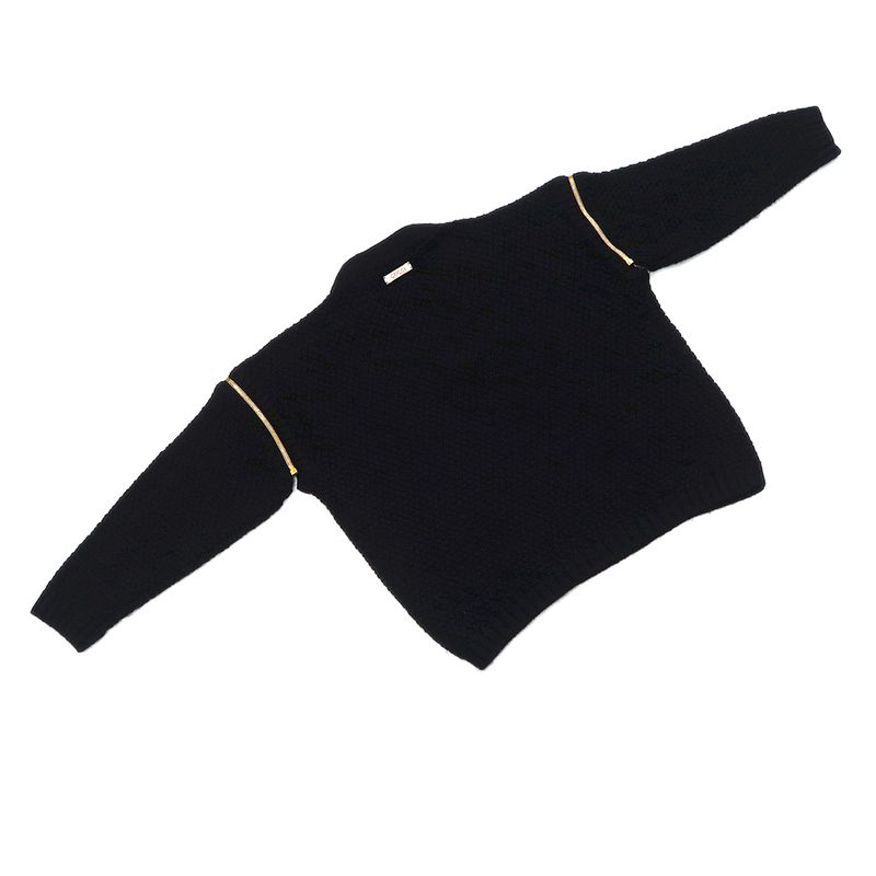 Gucci Detachable Sleeve Cable Knit S BK 680968 Wool 2WAY Women's