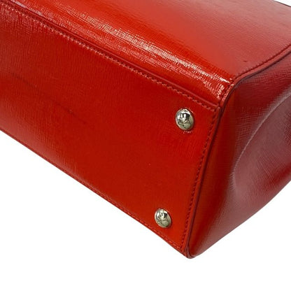 Fendi 8bh253-m5q 2-way Petite Toujours Handbag Tote Bag Leather Enamel Red With