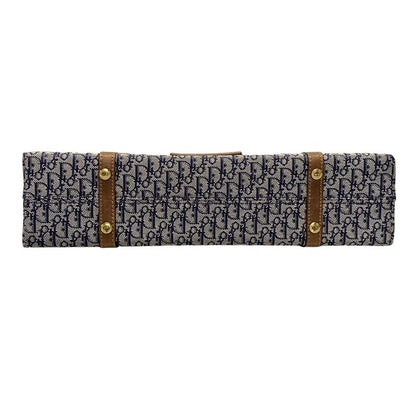Dior/christian Dior Handbag Street Chic Navy Ivory And Dark Brown Leather