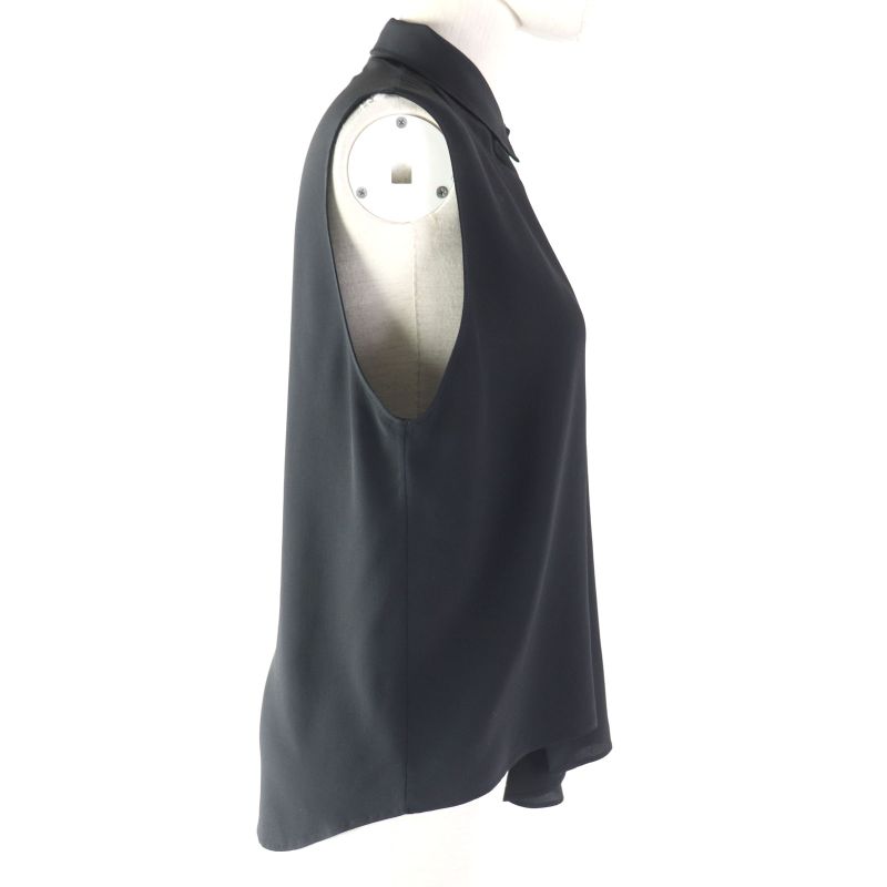 Balenciaga 2018 558176 Silk Blend Asymmetrical Sleeveless Blouse Top Black 34