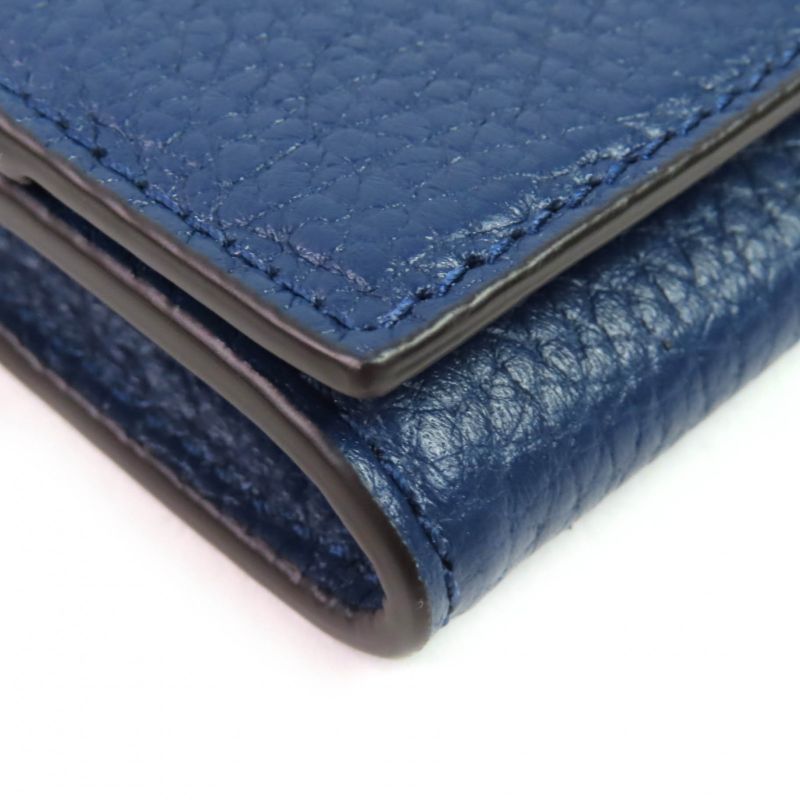 Gucci 771160 Logo Hardware Leather Coin Case Coin Purse Compact Wallet Current