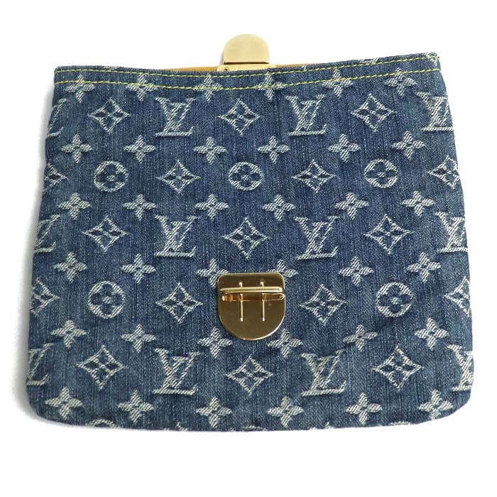 Louis Vuitton Pochette Platte Clutch Bag Monogram Denim Blue M95007 Th0076