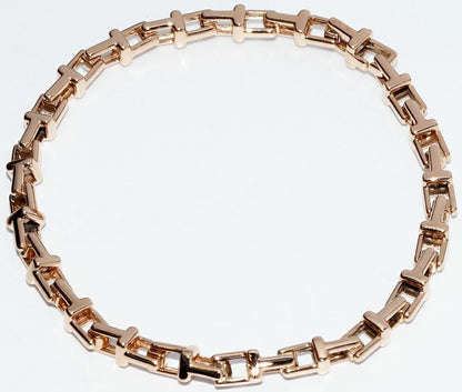 Tiffany & Co Bracelet 18K Pink Gold T Narrow Chain Bracelet