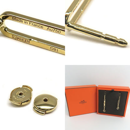 Hermes Earrings Kelly Chaine Au750 18K Yellow Gold Yellow Gold Pair