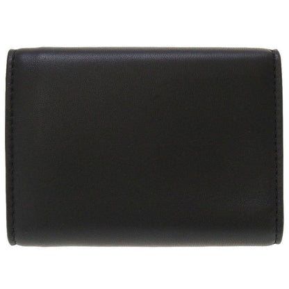 Bottega Veneta Intrecciato Compact Wallet Leather Black Trifold Wallet Purse