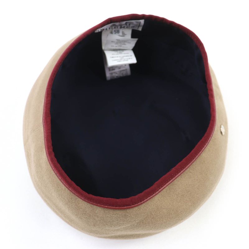 Hermes Santoleno 100% Cashmere Silver Hardware Serie Hardware Beret Brown 58