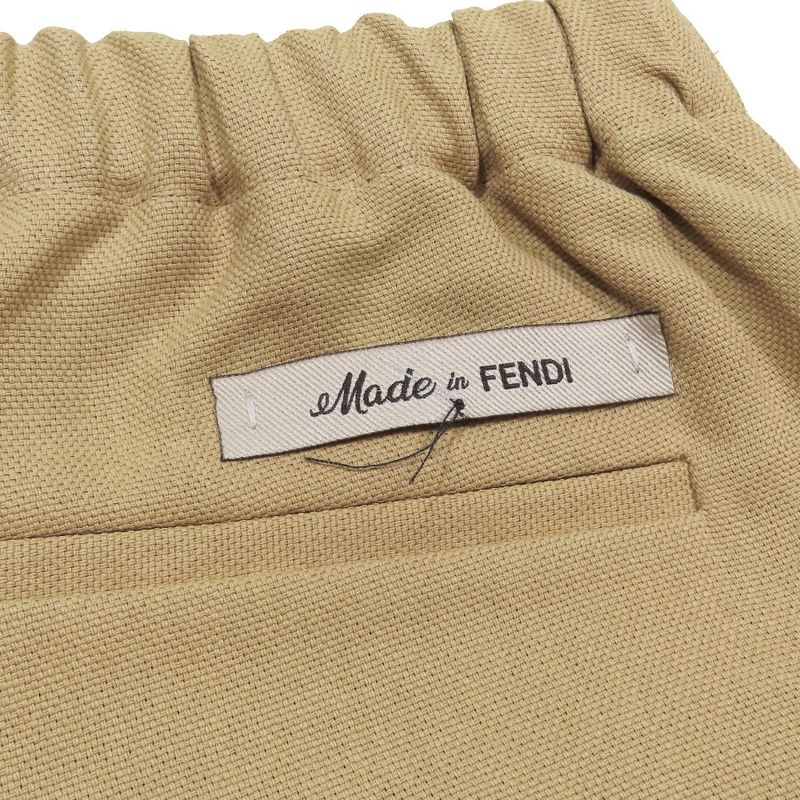 Unused 2023 Fendi Textile Paper Tuck Slacks Wide Straight Pants Bottoms 46