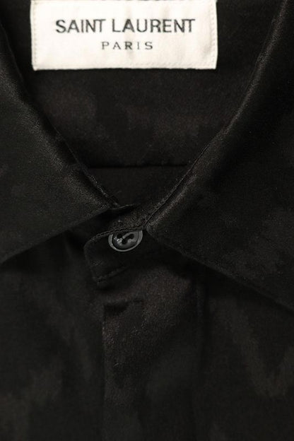 Saint Laurent Paris 646850 Y2g27 Eve Color Classic Silk Long Sleeve Shirt Men's