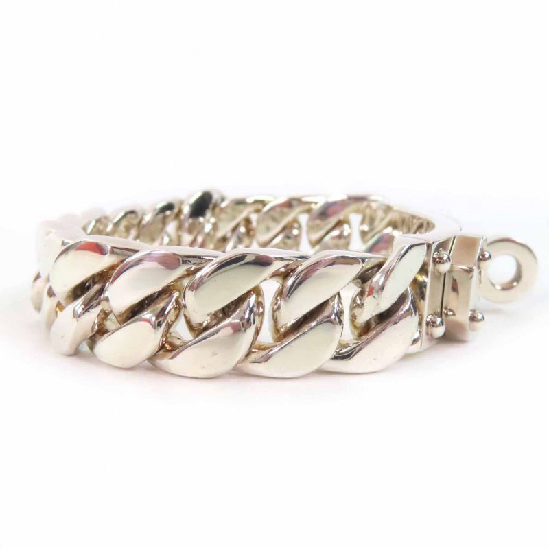 Hermes Kelly Grumet GM Bracelet Bangle Sv925 Silver With Box And Storage Bag